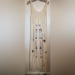 FILLYBOO  embroidered cream maxi with scoop back